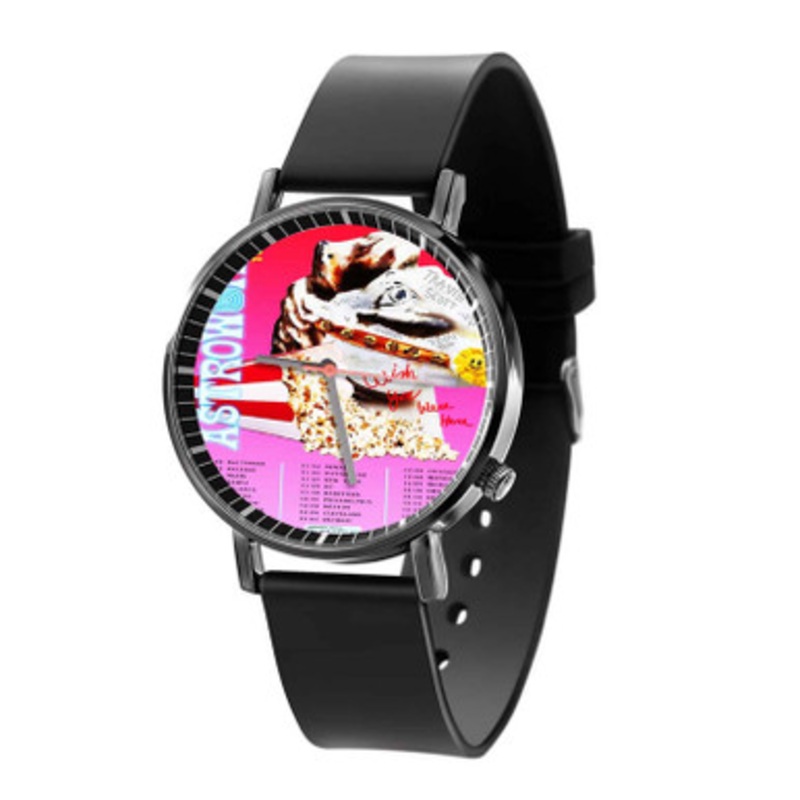 TRAVIS SCOTT ASTROWORLD WISH YOU WERE HERE TOUR Black Quartz Watch Unisex With Premium Gift Box