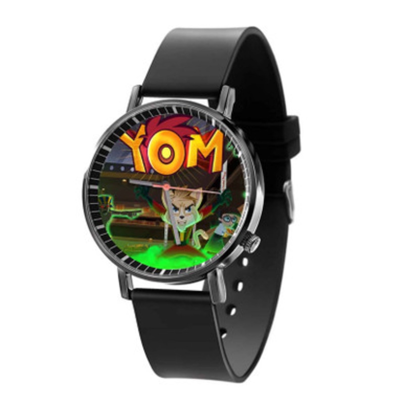 YOM Black Quartz Watch Unisex With Premium Gift Box