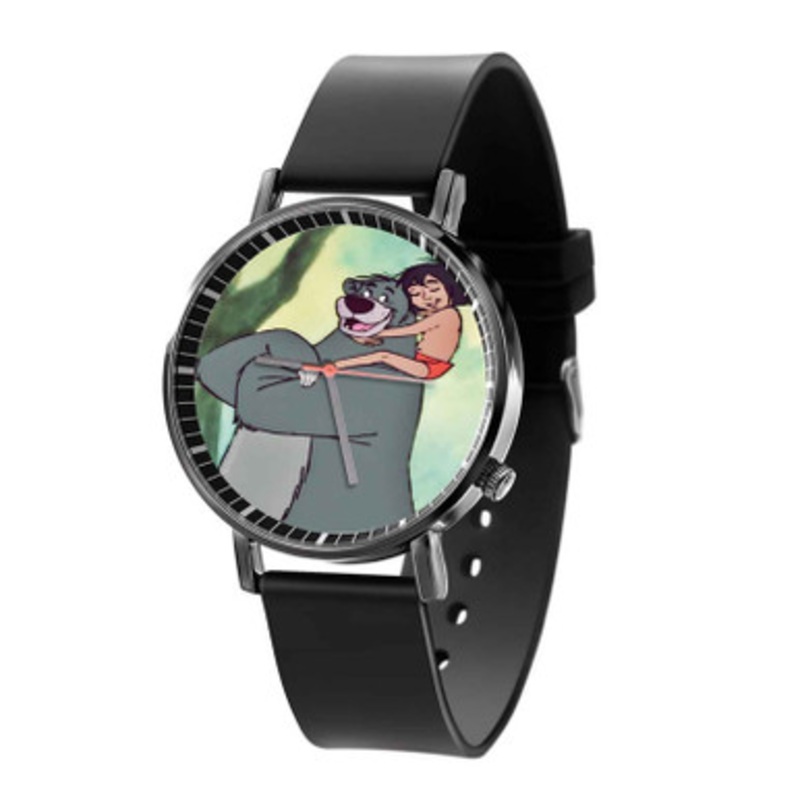 Baloo and Mowgli The Jungle Book Black Quartz Watch Unisex With Premium Gift Box
