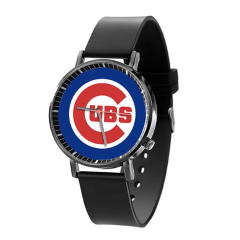 Chicago Cubs MLB Black Quartz Watch Unisex With Premium Gift Box
