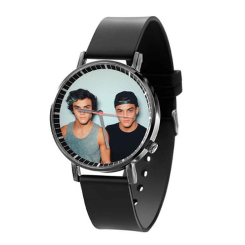 Dolan Twins Black Quartz Watch Unisex With Premium Gift Box