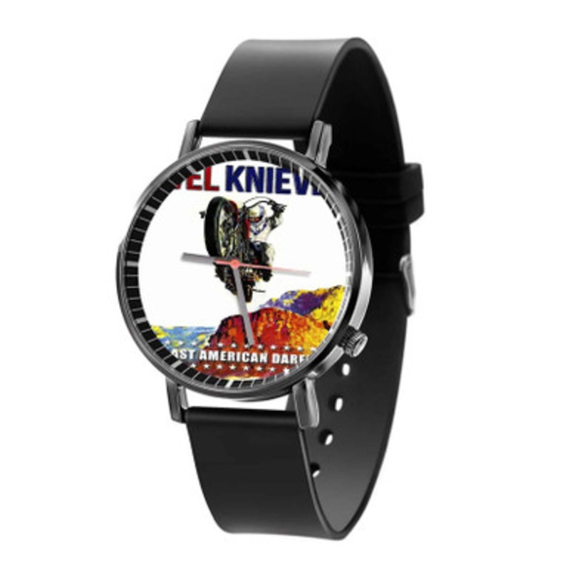 Evel Knievel Art Unisex Black Quartz Watch With Premium Gift Box