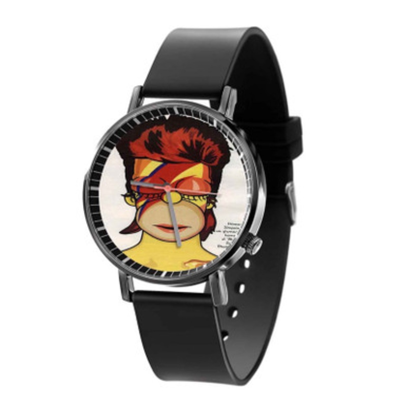 Homer Simpson Ziggy Stardust Unisex Black Quartz Watch With Premium Gift Box