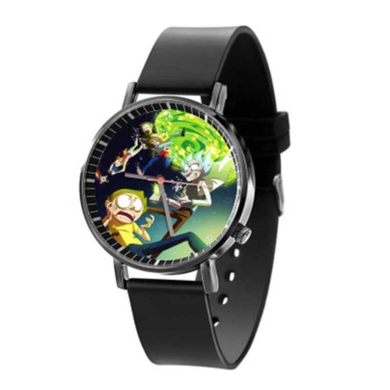 Rick and Morty Rainbow Black Quartz Watch Unisex With Premium Gift Box