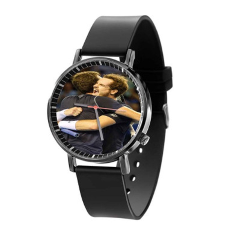 Andy and Jamie Murray Black Quartz Watch Unisex With Premium Gift Box