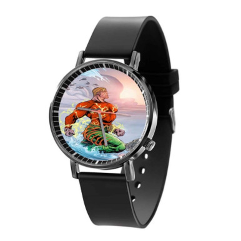 Aquaman DC Comics Black Quartz Watch Unisex With Premium Gift Box