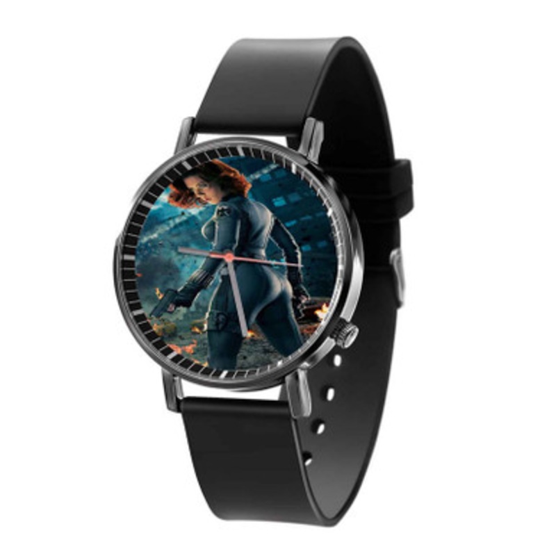 Black Widow Captain America Civil War Black Quartz Watch Unisex With Premium Gift Box