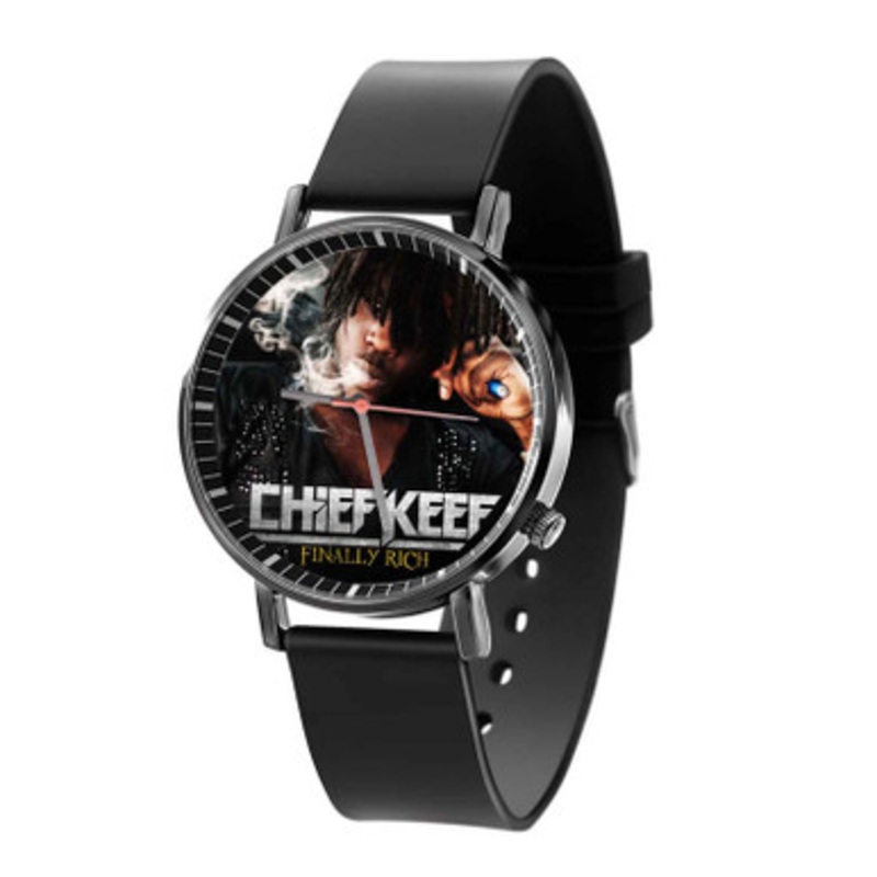 Chief Keef Finally Rich Deluxe Black Quartz Watch With Premium Gift Box for Unisex