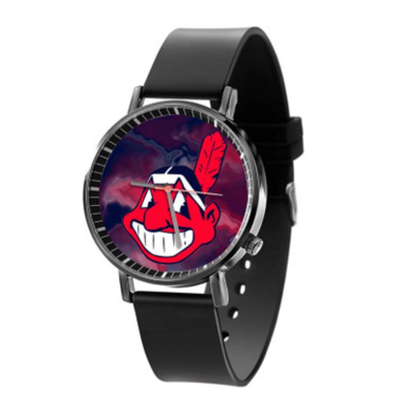 Cleveland Indians MLB Black Quartz Watch Unisex With Premium Gift Box