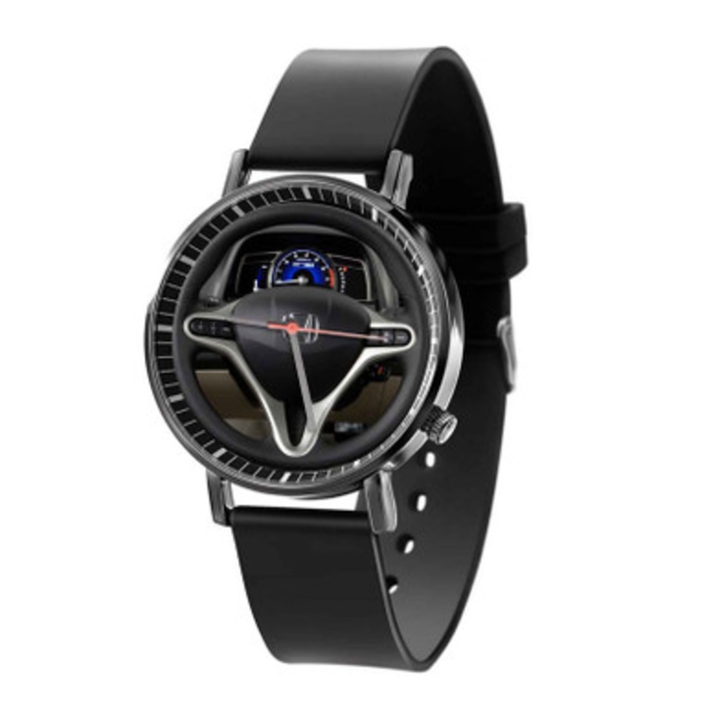 Honda Civic Hybrid Steering Wheel Black Quartz Watch Unisex With Premium Gift Box
