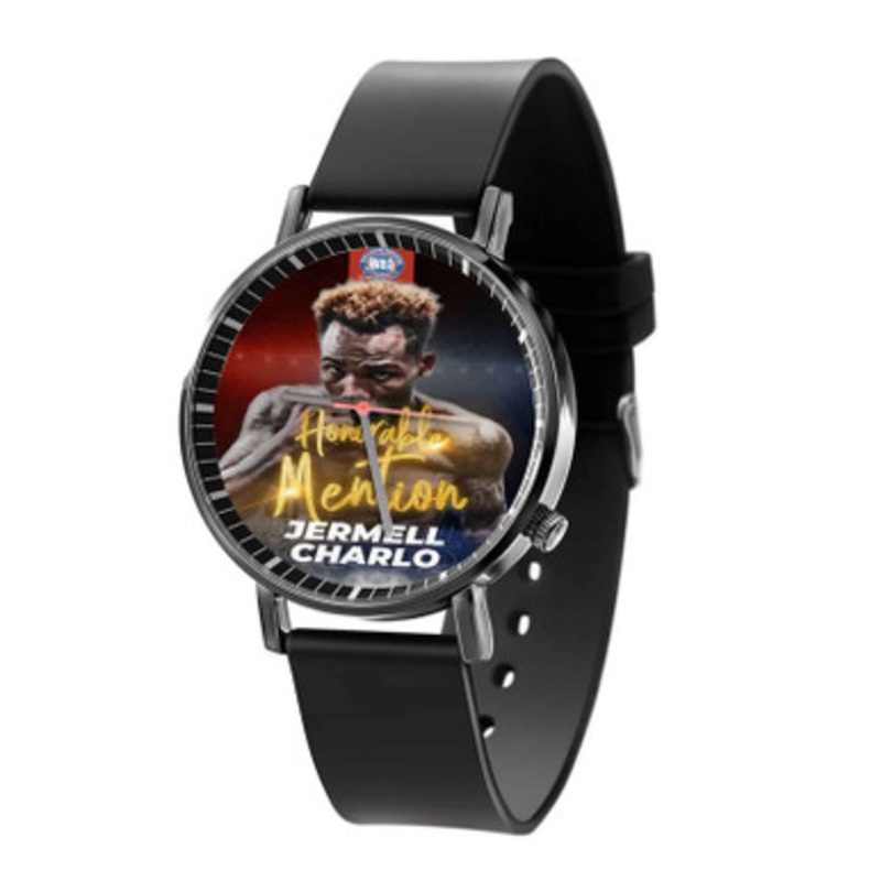 Jermell Charlo Black Quartz Watch With Premium Gift Box for Unisex
