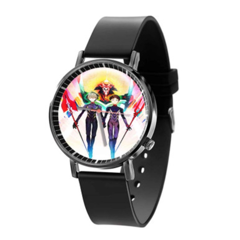 Neon Genesis Evangelion Shinji and Kaworu Black Quartz Watch Unisex With Premium Gift Box