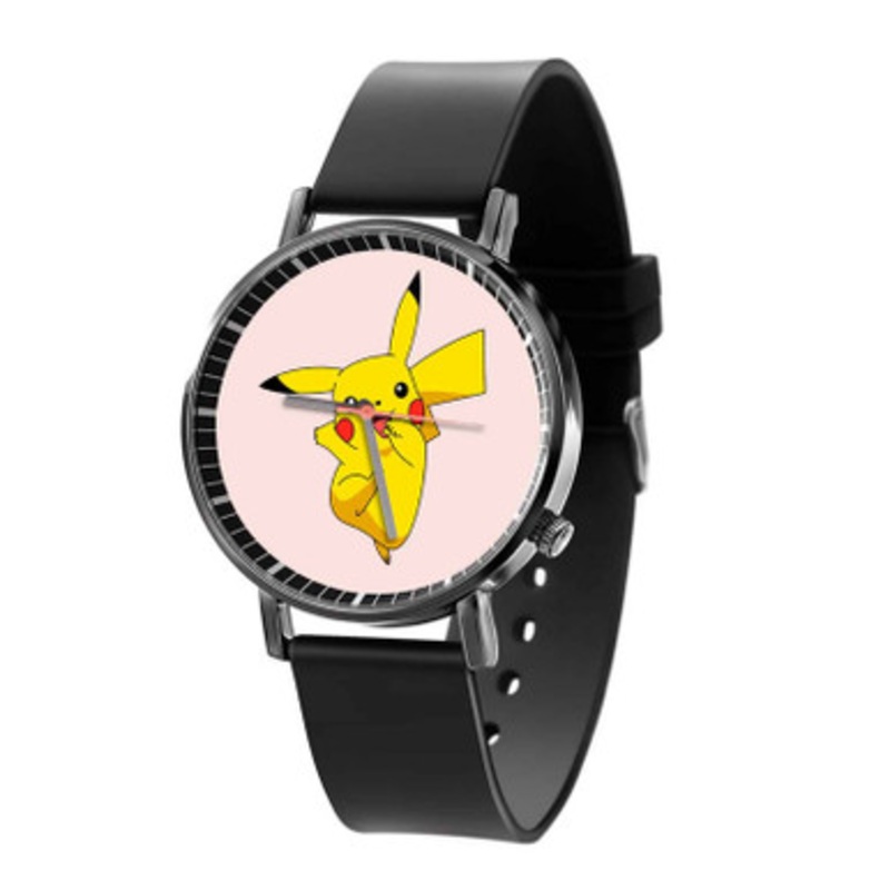 pikachu pokemon Art Black Quartz Watch Unisex With Premium Gift Box