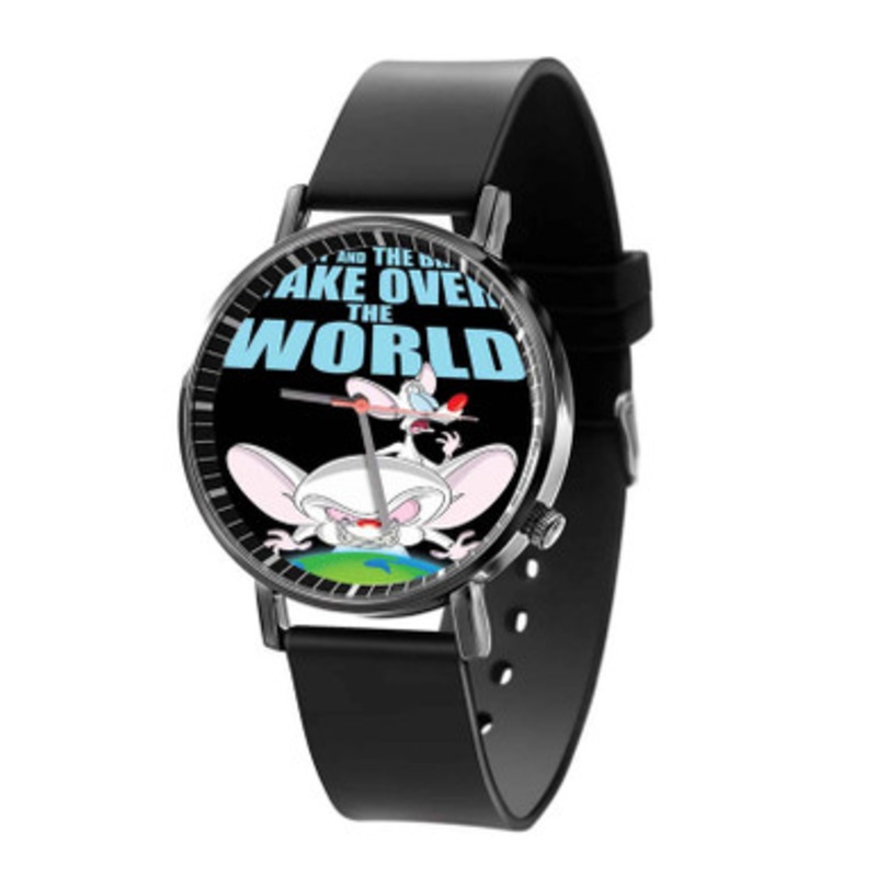 Pinky and The Brain Art Unisex Black Quartz Watch With Premium Gift Box