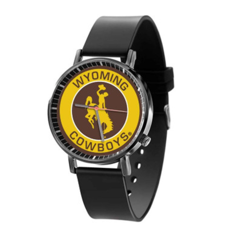 Wyoming Cowboys Black Quartz Watch Unisex With Premium Gift Box
