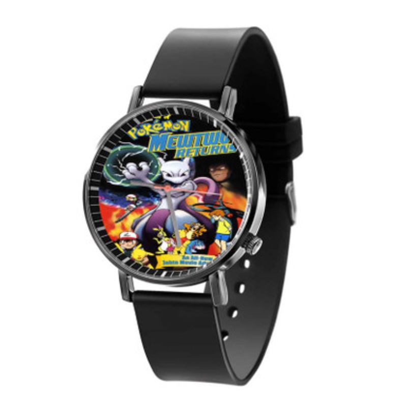 Adventures of Pok mon Mewtwo Returns Black Quartz Watch Unisex With Premium Gift Box