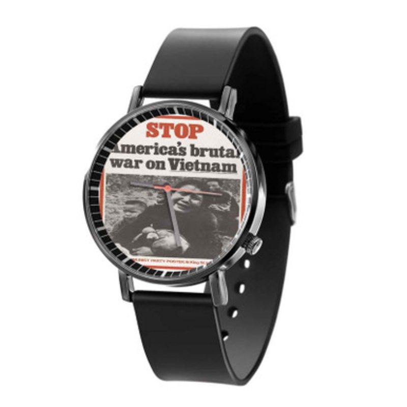 Anti Vietnam War Black Quartz Watch Unisex With Premium Gift Box