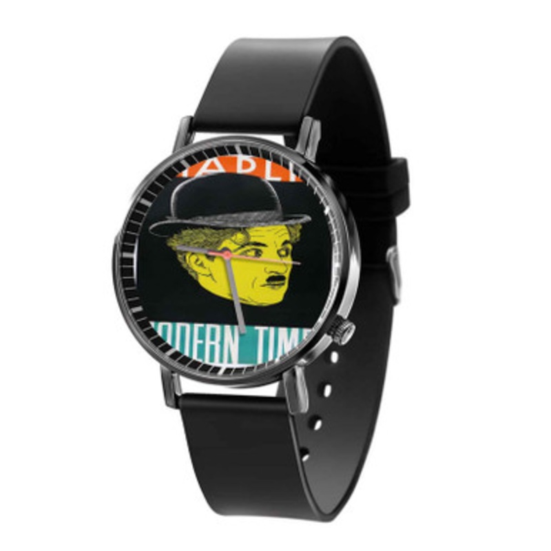 Charlie Chaplin Modern Times Black Quartz Watch Unisex With Premium Gift Box