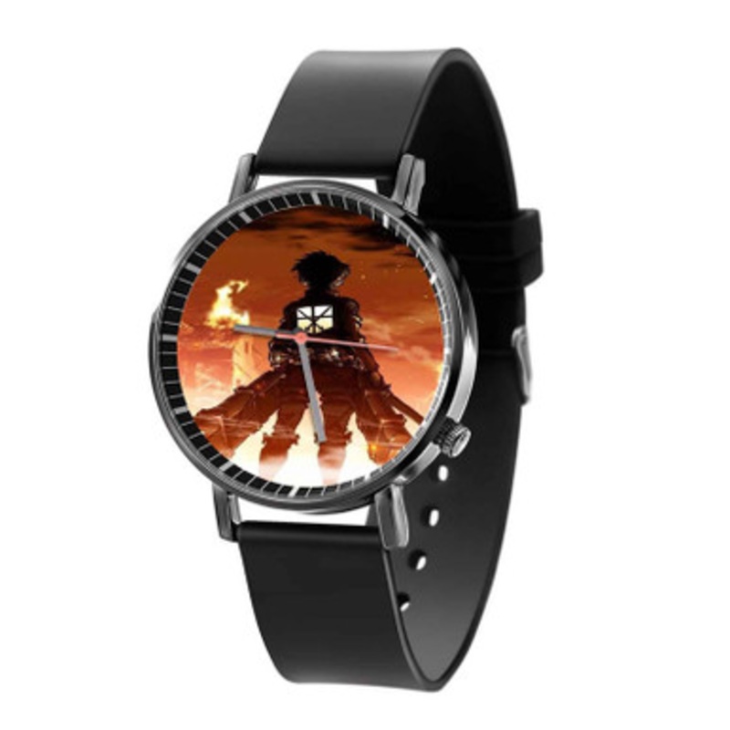 Eren Jaeger Attack On Titan Black Quartz Watch Unisex With Premium Gift Box