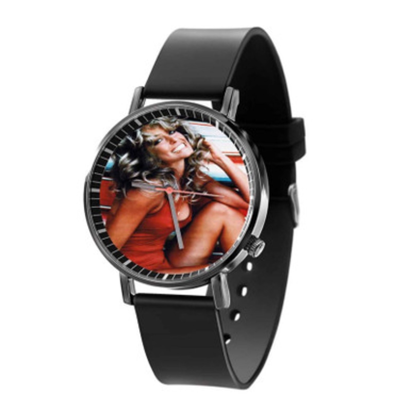 Farrah Fawcett Black Quartz Watch Unisex With Premium Gift Box