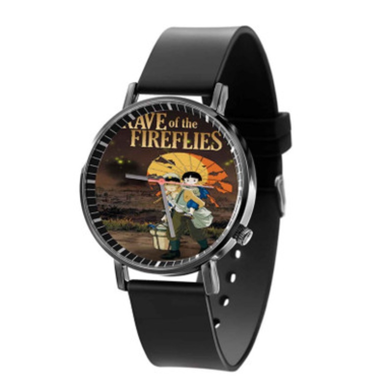 Grave of the Fireflies Arts Black Quartz Watch With Premium Gift Box for Unisex