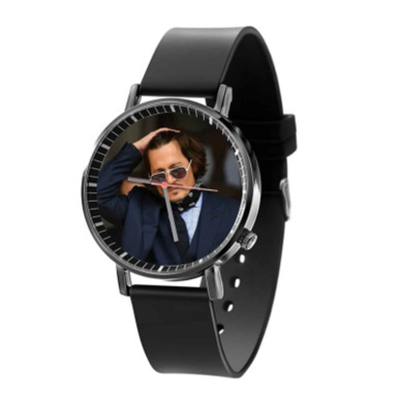 Johnny Depp Black Quartz Watch With Premium Gift Box for Unisex
