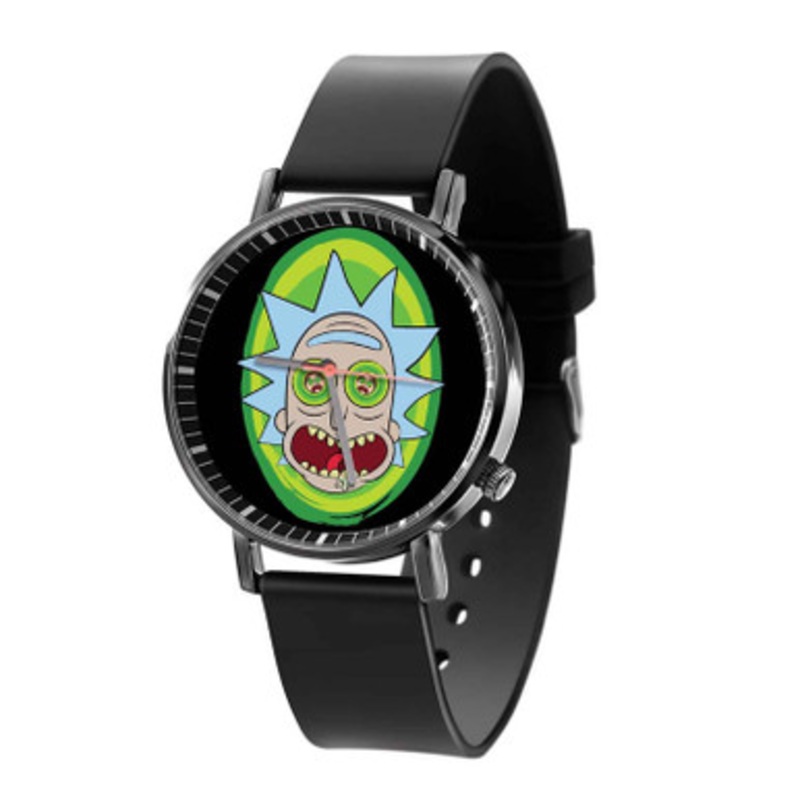 rick and morty face Black Quartz Watch Unisex With Premium Gift Box