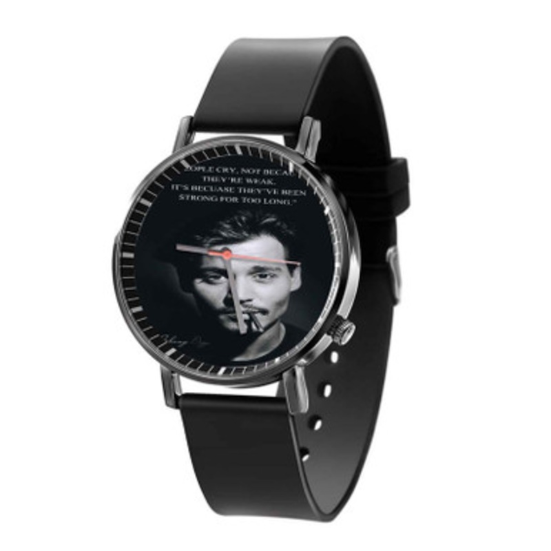 Strong For Too Long Johnny Depp Quotes Black Quartz Watch Unisex With Premium Gift Box