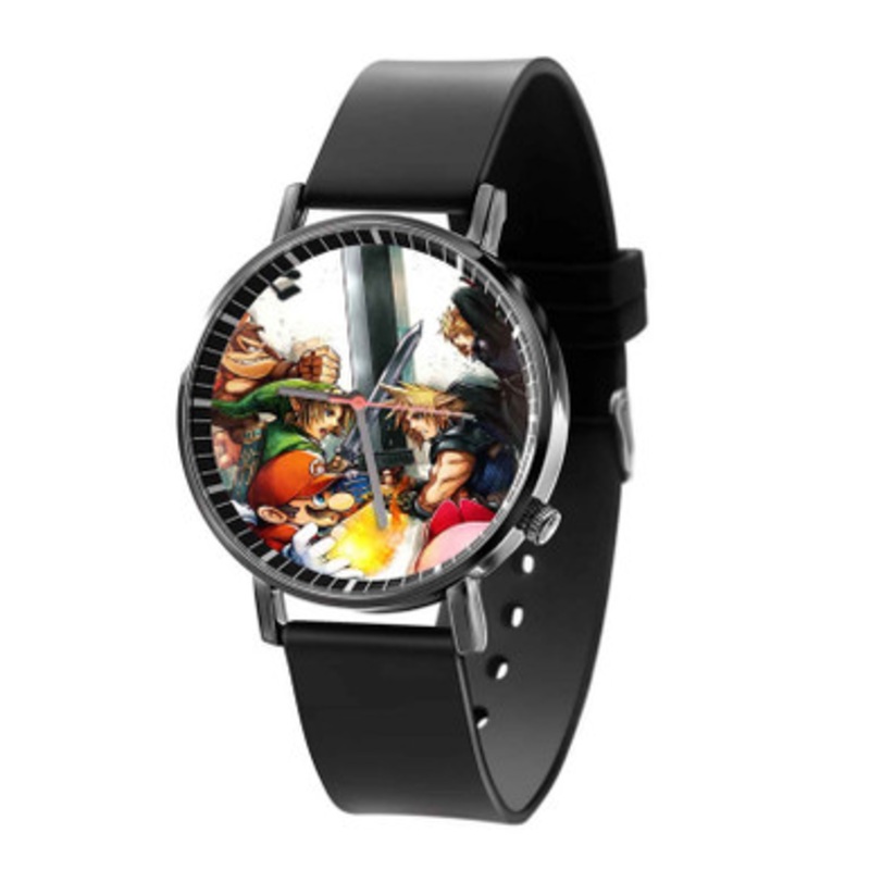 Super Smash Bros Wii U and 3 DS Black Quartz Watch Unisex With Premium Gift Box