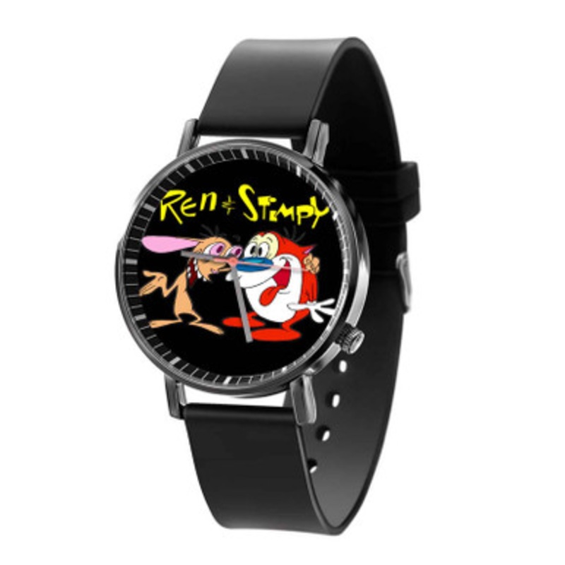 The Ren and Stimpy Show Black Quartz Watch Unisex With Premium Gift Box