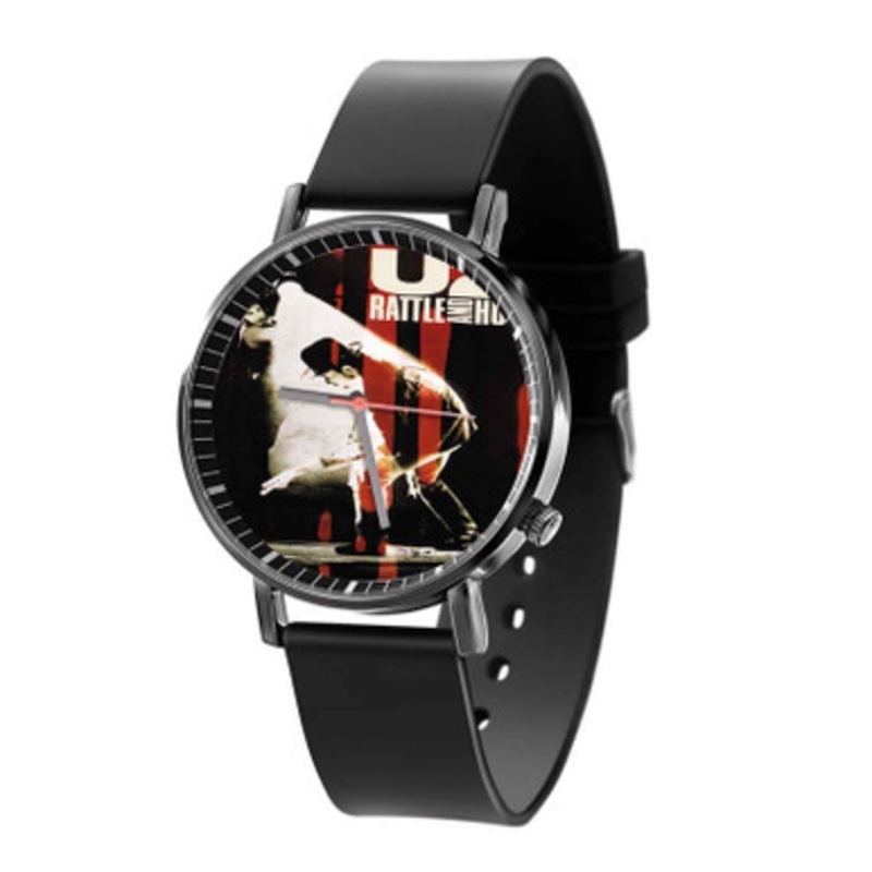 U2 Rattle and Hum Black Quartz Watch Unisex With Premium Gift Box