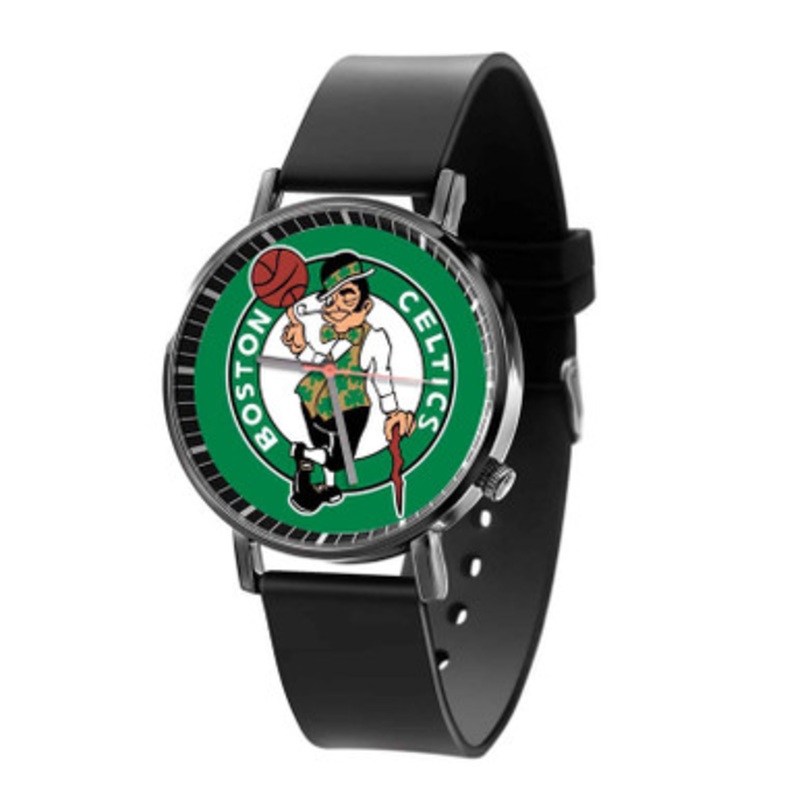 Boston Celtics NBA Art Black Quartz Watch Unisex With Premium Gift Box