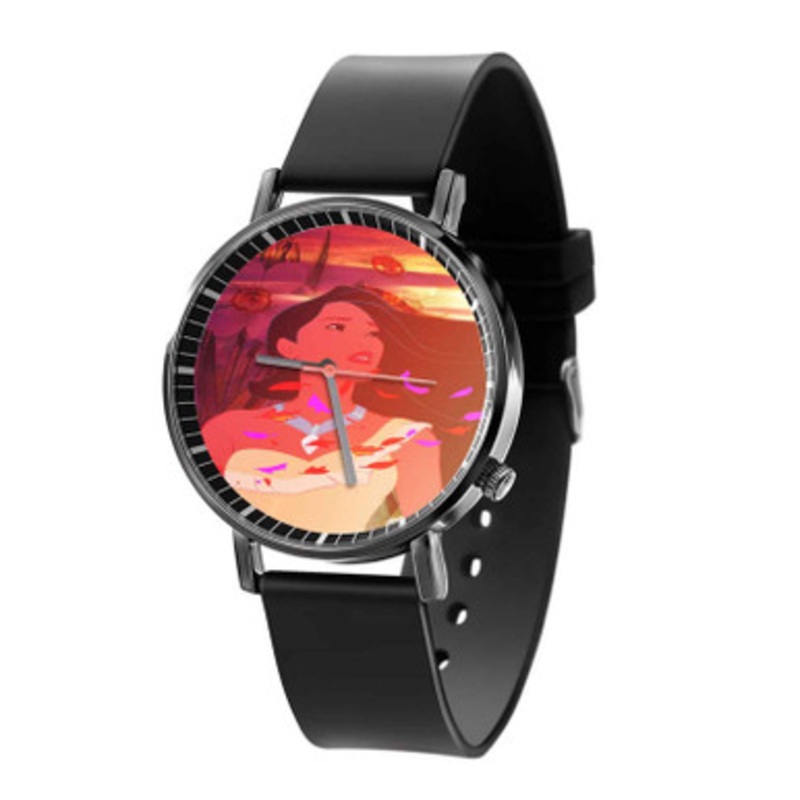 Disney Pocahontas Sunset Black Quartz Watch Unisex With Premium Gift Box