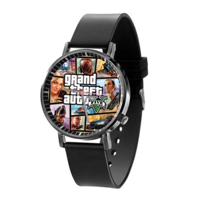 Grand Theft Auto V Black Quartz Watch Unisex With Premium Gift Box