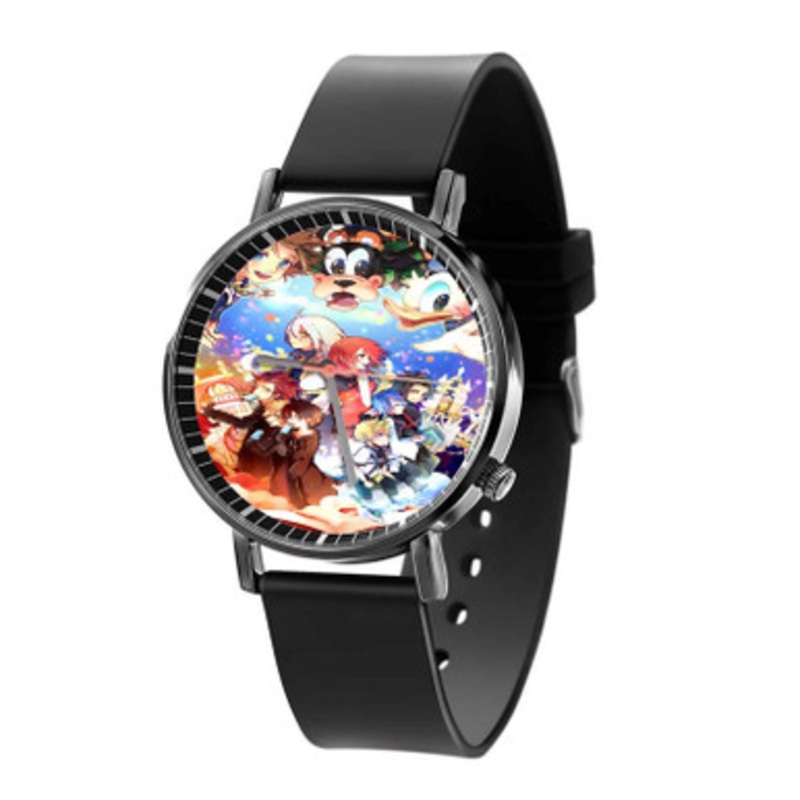 Kingdom Hearts Characters Unisex Black Quartz Watch With Premium Gift Box