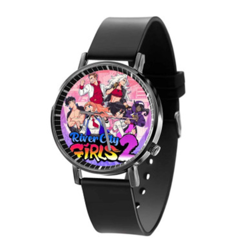 River City Girls 2 Anime Black Quartz Watch Unisex With Premium Gift Box