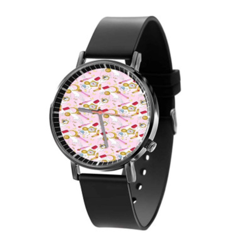 Sailor Moon Pattern Unisex Black Quartz Watch With Premium Gift Box
