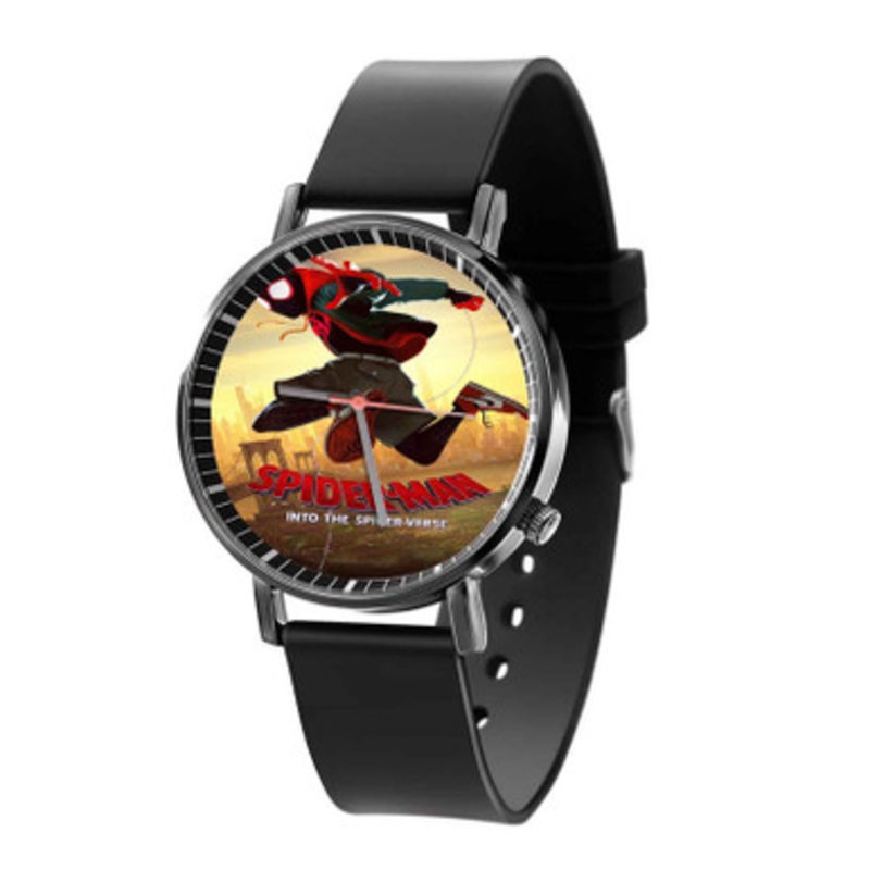 Spider Man Into The Spider Verse 2 Black Quartz Watch Unisex With Premium Gift Box