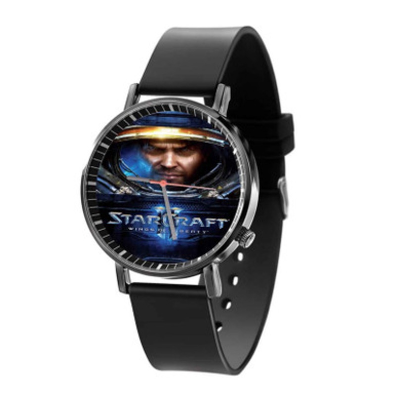 Star Craft II Wings of Liberty Black Quartz Watch Unisex With Premium Gift Box