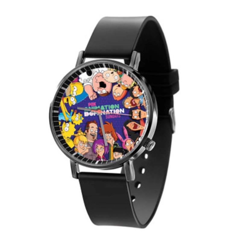 Animation Domination Black Quartz Watch With Premium Gift Box for Unisex