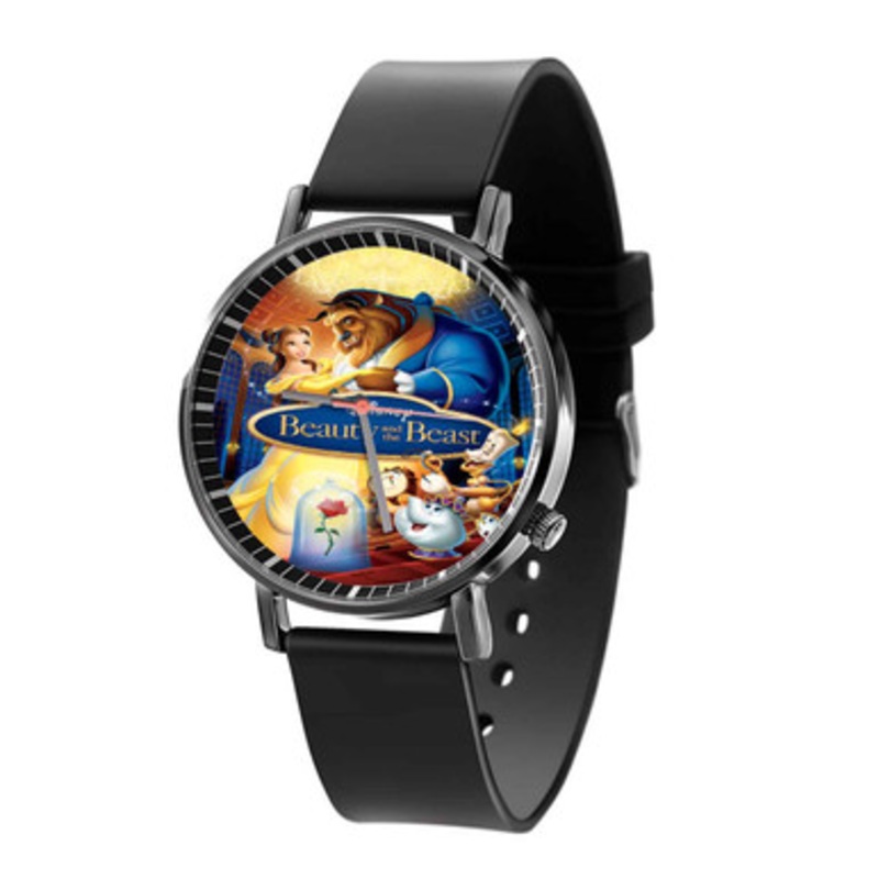Beauty and the Beast Disney Dancing Black Quartz Watch Unisex With Premium Gift Box