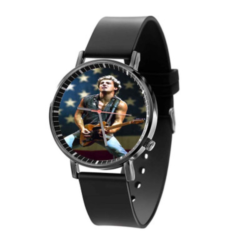 Bruce Springsteen American Flag Black Quartz Watch Unisex With Premium Gift Box