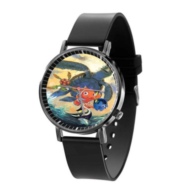 Disney Finding Nemo Prints Black Quartz Watch Unisex With Premium Gift Box