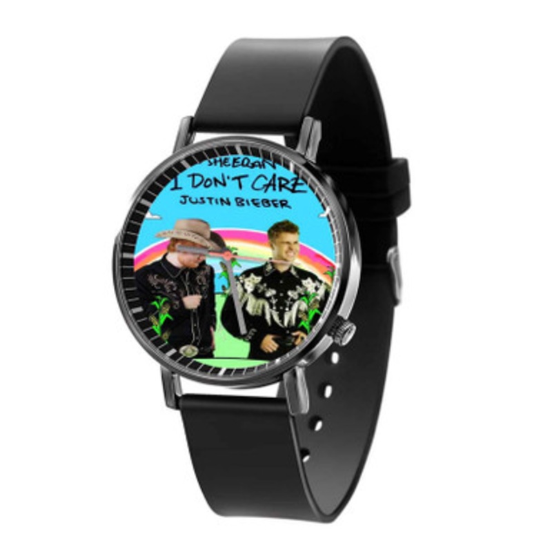 Ed Sheeran and Justin Bieber Black Quartz Watch Unisex With Premium Gift Box