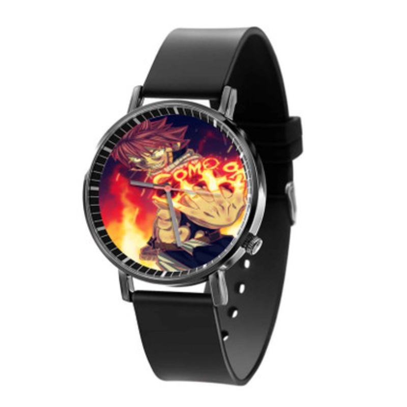 Fairy Tail Natsu Dragneel Come On Unisex Black Quartz Watch With Premium Gift Box