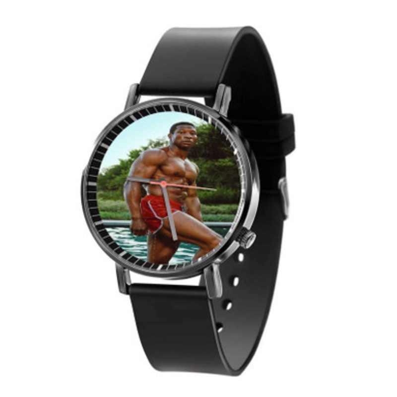 Jonathan Majors Black Quartz Watch With Premium Gift Box for Unisex