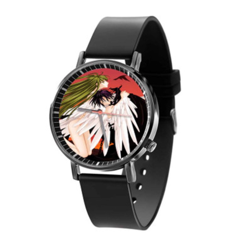 Lelouch and CC Hug Code Geass Black Quartz Watch Unisex With Premium Gift Box