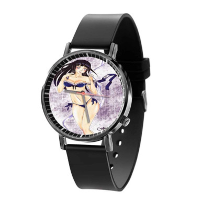 Naruto Shippuden Beautiful Hynata Hyuuga Art Black Quartz Watch Unisex With Premium Gift Box