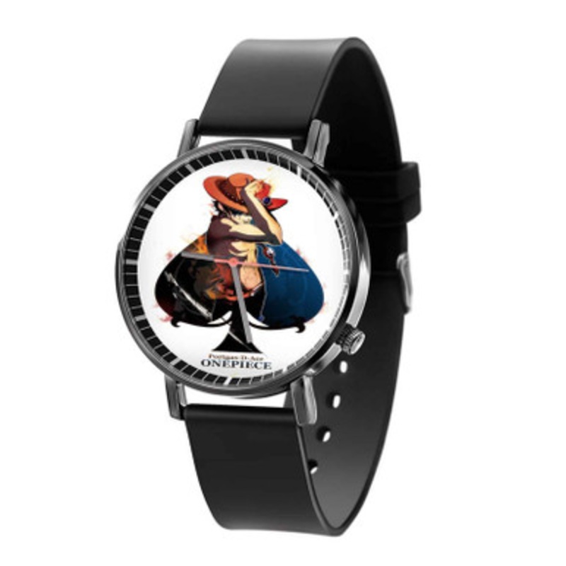 Portgas D Ace Card One Piece Black Quartz Watch Unisex With Premium Gift Box