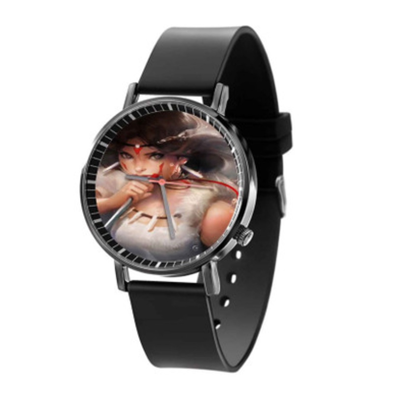 Princess Mononoke Girl Black Quartz Watch Unisex With Premium Gift Box